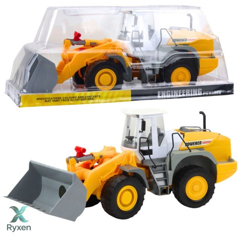 Koparka Pojazd Budowlany Duża Ruchoma Łyżka Szaro-Żółta LEAN TOYS