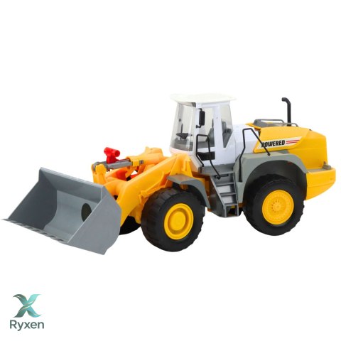 Koparka Pojazd Budowlany Duża Ruchoma Łyżka Szaro-Żółta LEAN TOYS