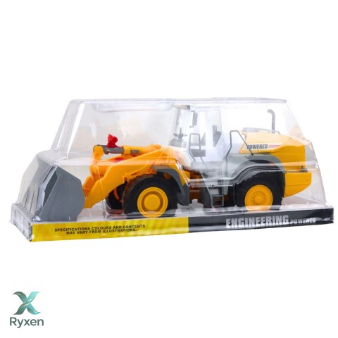 Koparka Pojazd Budowlany Duża Ruchoma Łyżka Szaro-Żółta LEAN TOYS