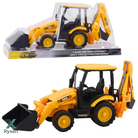 Koparka z Dwoma Łyżkami Ruchomy Pojazd Budowlany Żółta LEAN TOYS