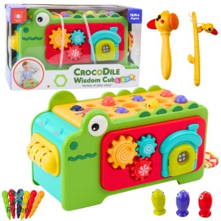 Kostka Edukacyjna Sensoryczna Cymbałki Labirynt Krokodylek LEAN TOYS