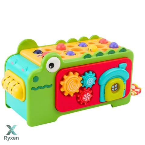 Kostka Edukacyjna Sensoryczna Cymbałki Labirynt Krokodylek LEAN TOYS