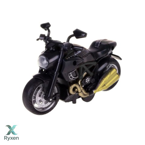 Motocykl Do Składania Skręcania Metal 1:14 DIY Czarny Złote Elementy LEAN TOYS