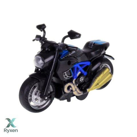 Motocykl Do Składania Skręcania Metal 1:14 DIY Niebieski LEAN TOYS