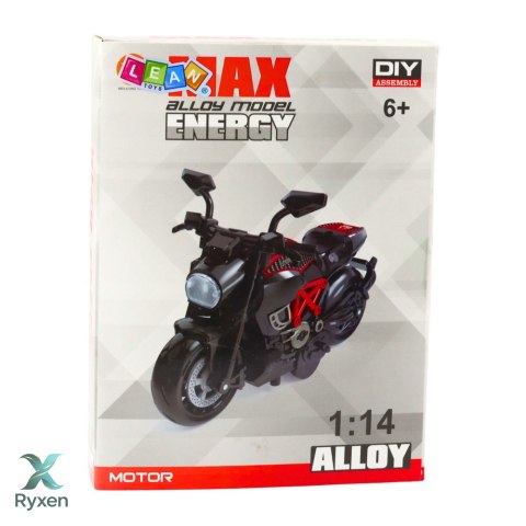 Motocykl Do Składania Skręcania Metal 1:14 DIY Niebieski LEAN TOYS