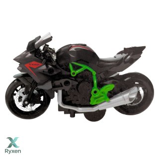 Motocykl Do Składania Skręcania Metal 1:14 DIY Zielono-Czarny LEAN TOYS