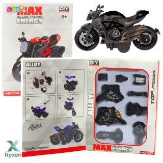 Motocykl Do Składania Skręcania Metal 1:14 DIY Złote Elementy Czarny LEAN TOYS