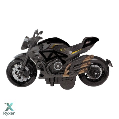 Motocykl Do Składania Skręcania Metal 1:14 DIY Złote Elementy Czarny LEAN TOYS