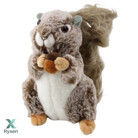 Pluszowa Maskotka Przytulanka Wiewiórka Z Orzeszkiem Brązowa 18cm LEAN TOYS