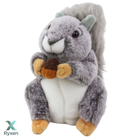 Pluszowa Maskotka Przytulanka Wiewiórka Z Orzeszkiem Szara 22cm LEAN TOYS