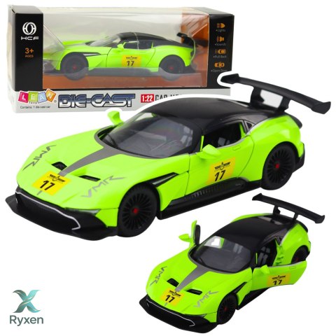 Samochód Sportowy Z Napędem Pull-Back Światła Dźwięki Zielony 1:22 LEAN TOYS