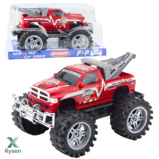 Samochód Terenowy Ratunkowy Z Napędem Na Tył Hak Holowniczy Czerwony 27cm LEAN TOYS