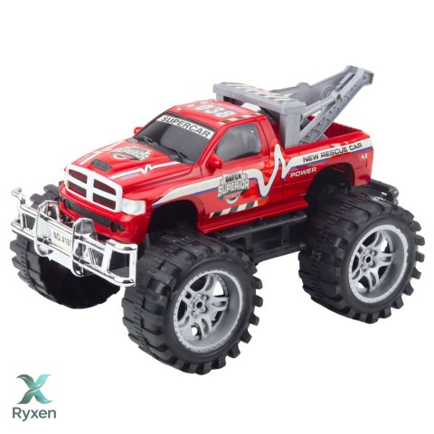 Samochód Terenowy Ratunkowy Z Napędem Na Tył Hak Holowniczy Czerwony 27cm LEAN TOYS