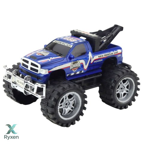 Samochód Terenowy Ratunkowy Z Napędem Na Tył Hak Holowniczy Niebieski 27cm LEAN TOYS