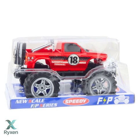 Samochód Terenowy Z Napędem Na Tył Czarno-Czerwony 27cm LEAN TOYS