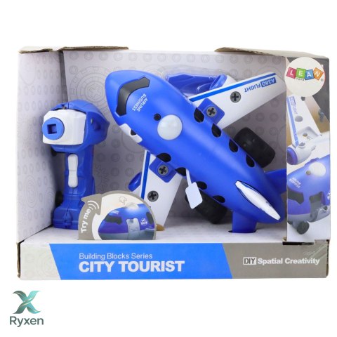 Samolot Do Skręcania Zdalnie Sterowany RC Wkrętarka Niebieska 2w1 LEAN TOYS