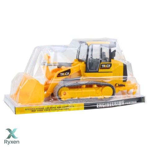 Spychacz Gąsienicowy Pojazd Budowlany Ruchoma Łyżka Żółty LEAN TOYS