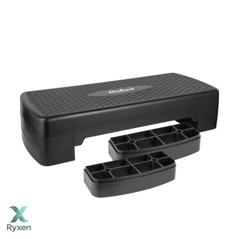 Step do aerobiku i ćwiczeń fitness, 3 stopnie, 68cm, czarny, REBEL ACTIVE Rebel