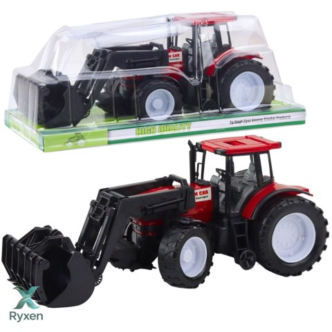 Traktor Pojazd Rolniczy Farmerski Z Chwytakiem Czerwony LEAN TOYS
