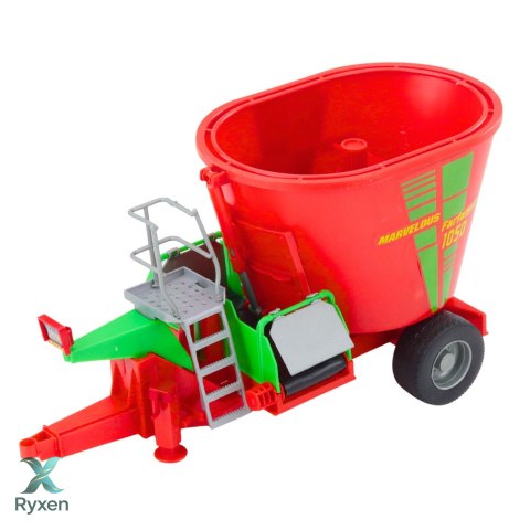 Traktor Rolniczy Farmerski Z Przyczepą Mieszalnik Paszy Czerwony 60cm LEAN TOYS