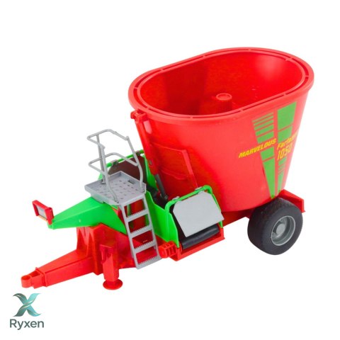 Traktor Rolniczy Farmerski Z Przyczepą Mieszalnik Paszy Zielony 50cm LEAN TOYS