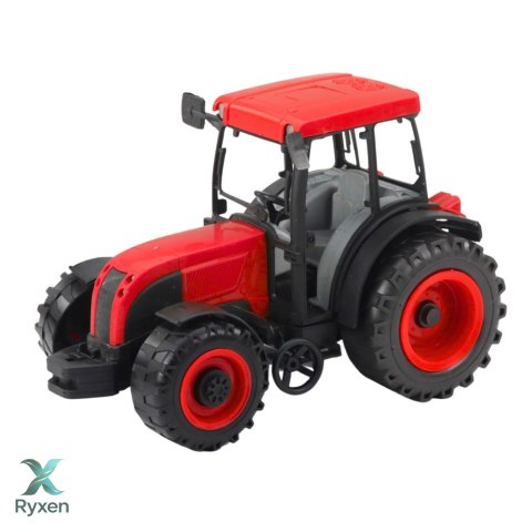 Traktor Rolniczy Farmerski Z Zielono-Żółtą Przyczepą Czerwony 50cm LEAN TOYS