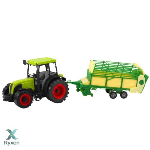 Traktor Rolniczy Farmerski Z Zielono-Żółtą Przyczepą Zielony 50cm LEAN TOYS