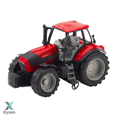 Traktor Rolniczy Farmerski Z Żółtą Przyczepą Czerwony 46cm LEAN TOYS