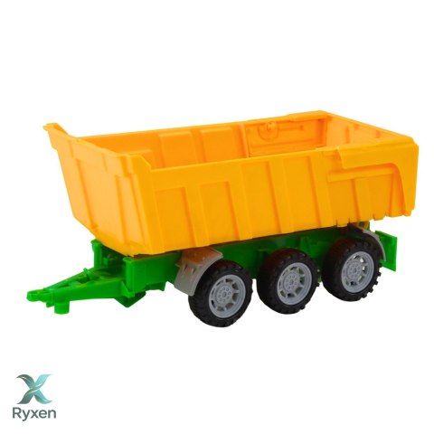 Traktor Rolniczy Farmerski Z Żółtą Przyczepą Czerwony 46cm LEAN TOYS