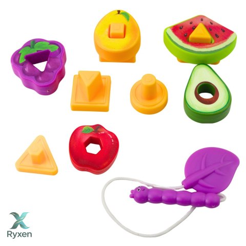 Układanka Edukacyjna Dla Dzieci Geometryczne Owoce Przeplatanka LEAN TOYS