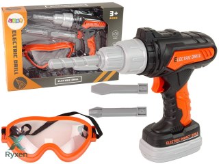 Wiertarka Dla Dzieci Wkrętarka Na Baterie Wiertła Okulary Ochronne LEAN TOYS