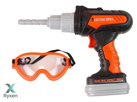 Wiertarka Dla Dzieci Wkrętarka Na Baterie Wiertła Okulary Ochronne LEAN TOYS