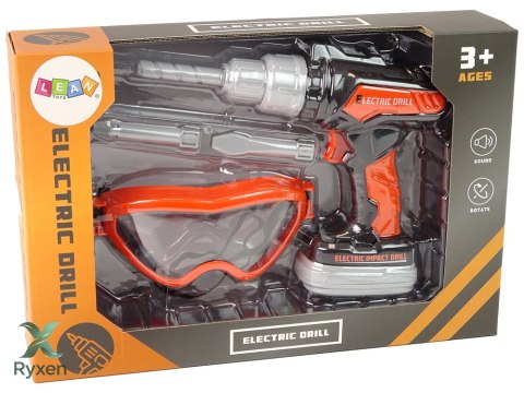 Wiertarka Dla Dzieci Wkrętarka Na Baterie Wiertła Okulary Ochronne LEAN TOYS