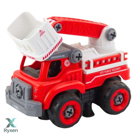 Wóz Strażacki Z Wysięgnikiem Do Skręcania Zdalnie Sterowany Wkrętarka 2w1 LEAN TOYS