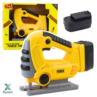 Wyrzynarka Akumulatorowa Dla Dzieci Światła Dźwięki Żółta LEAN TOYS