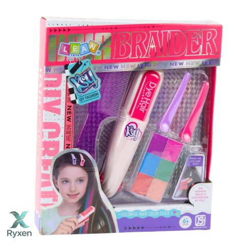 Zestaw Do Koloryzacji Włosów Prostownica Kolorowe Kredy Spinki Grzebień LEAN TOYS