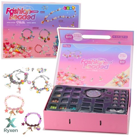Zestaw Do Tworzenia Bransoletek Biżuterii Koraliki Zawieszki DIY LEAN TOYS