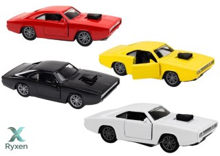 Autko Z Napędem 1:32 Światła Dźwięki Metalowe Biały Czerwony Czarny Żółty LEAN TOYS