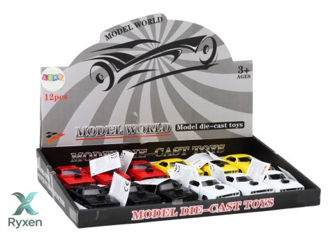Autko Z Napędem 1:32 Światła Dźwięki Metalowe Biały Czerwony Czarny Żółty LEAN TOYS