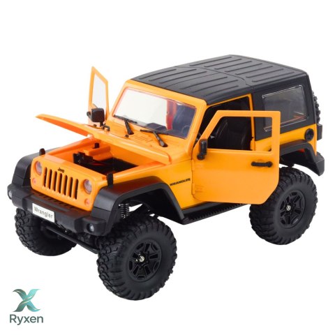 Auto Terenowe Zdalnie Sterowane RC Jeep Wrangler Rock Crawler Pomarańczowy 1:14 DOUBLE E