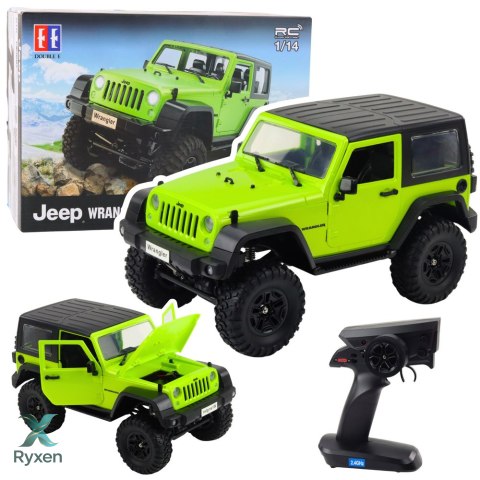 Auto Terenowe Zdalnie Sterowane RC Jeep Wrangler Rock Crawler Zielony 1:14 DOUBLE E