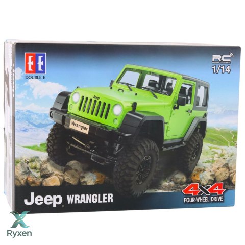 Auto Terenowe Zdalnie Sterowane RC Jeep Wrangler Rock Crawler Zielony 1:14 DOUBLE E