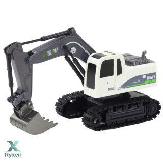 Koparka Gąsienicowa Zdalnie Sterowana RC Światła Dźwięki Biała 1:24 LEAN TOYS
