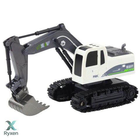 Koparka Gąsienicowa Zdalnie Sterowana RC Światła Dźwięki Biała 1:24 LEAN TOYS