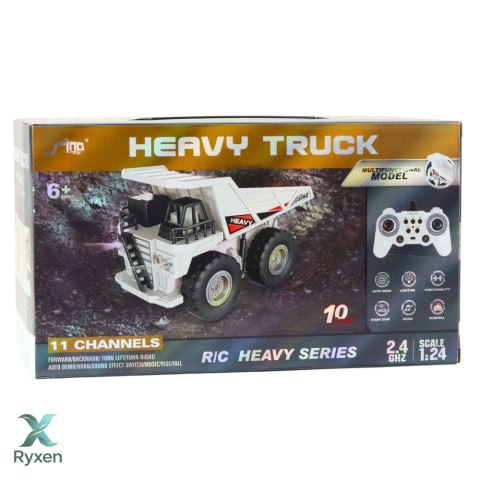 Koparka Gąsienicowa Zdalnie Sterowana RC Światła Dźwięki Biała 1:24 LEAN TOYS