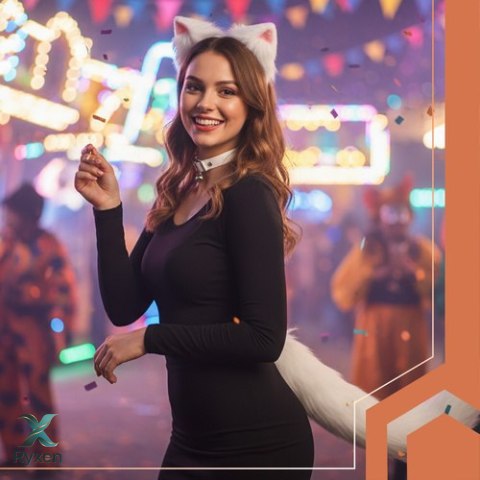Strój kota/lisa 3el. biały Ruhhy 26584 RUHHY