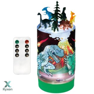 Zestaw Kreatywny Dinozaury W Słoiku Diamenty Lampka Nocna Pilot DIY LEAN TOYS