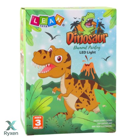 Zestaw Kreatywny Dinozaury W Słoiku Diamenty Lampka Nocna Pilot DIY LEAN TOYS