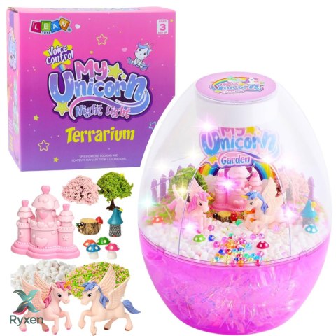 Zestaw Kreatywny Terrarium Jednorożce Lampka Nocna Sterowanie Głosem DIY LEAN TOYS
