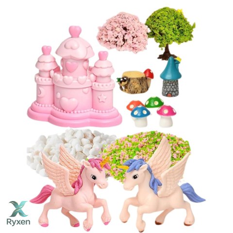 Zestaw Kreatywny Terrarium Jednorożce Lampka Nocna Sterowanie Głosem DIY LEAN TOYS